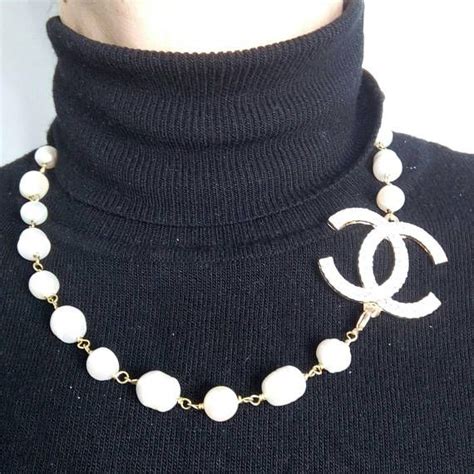 collana chanel imitazione|Collana tipo chanel di perle .